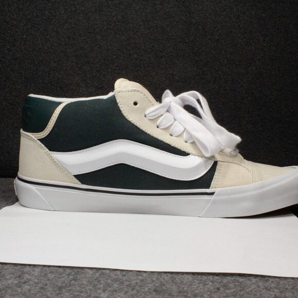 Vans Knu Mid Turtledove Beige Dark Green Skateboard Sneakers Mens Size 11.5 - Picture 7 of 12